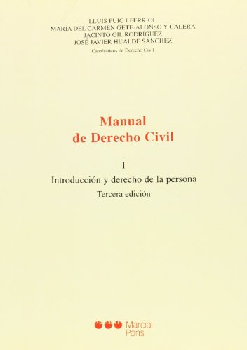 Manual de derecho civil. Tomo I. 9788472489226