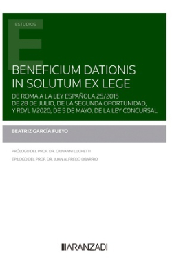Beneficium dationis in solutum ex lege. 9788411252850