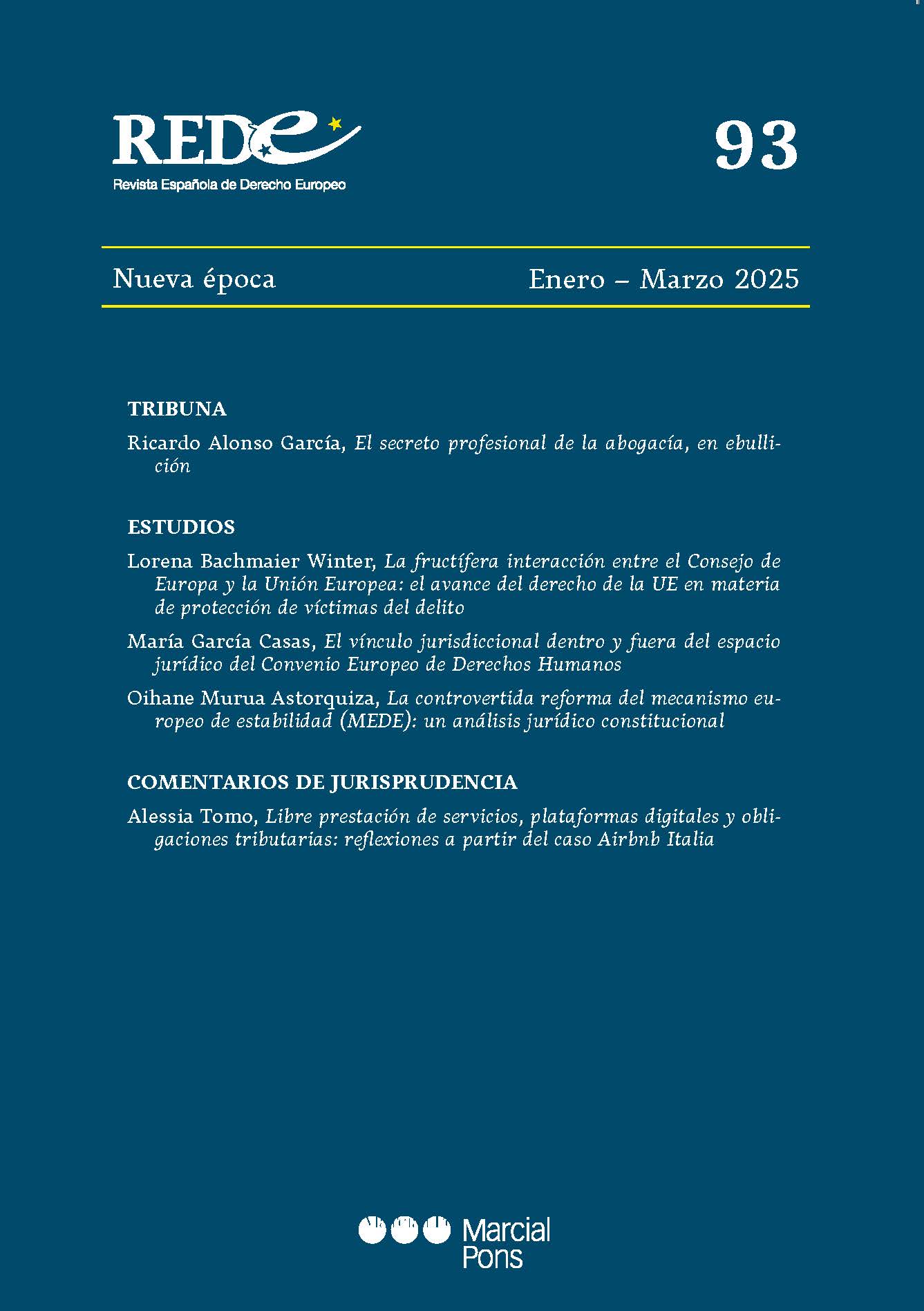 Revista Española de Derecho Europeo, Nº 93, Nueva época Enero - Marzo 2025. 101126263